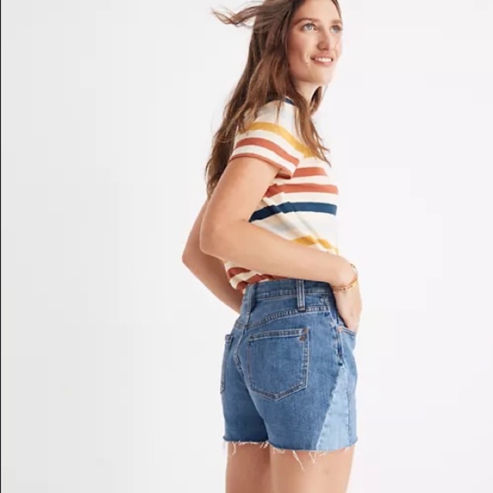 Madewell High Rise Jean Shorts Pieced Edition 27